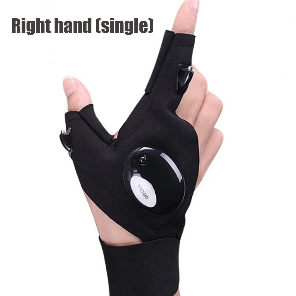 Cycling Gloves with Lights Gloves for Fishing Equipment Accessories Glove with Led Fingerless Light Fingers Mittens Apparel