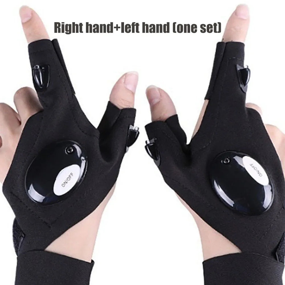 Cycling Gloves with Lights Gloves for Fishing Equipment Accessories Glove with Led Fingerless Light Fingers Mittens Apparel