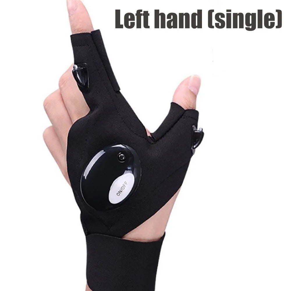 Cycling Gloves with Lights Gloves for Fishing Equipment Accessories Glove with Led Fingerless Light Fingers Mittens Apparel